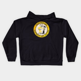 VINTAGE - Retro Yellow Electricity Will Kill You Kids Kids Hoodie